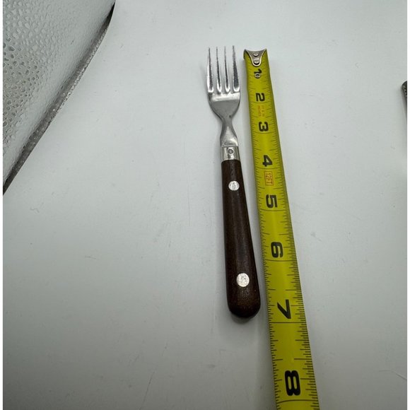 Vintage WF Mardi Gras Stainless Steel Fork With Dark Wood Handle - Picture 5 of 7